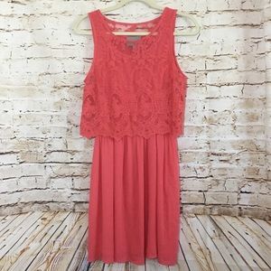 Skies are Blue Coral Sleeveless Dress